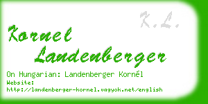 kornel landenberger business card